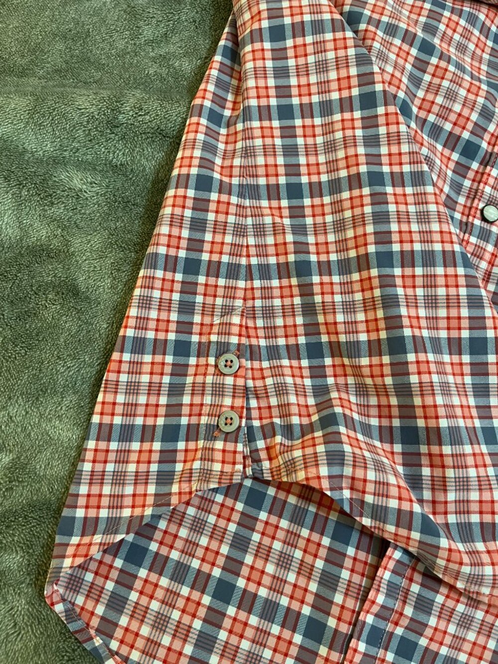Stio Women’s Pearl Snap Plaid Shirt Red, Blue & White Western Nylon Poly Medium - Picture 5 of 11